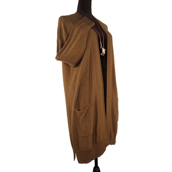 Sonoma green olive Open Front Cardigan Sweater Size PM - Picture 2 of 12